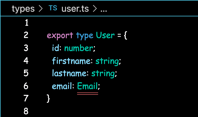 VS Code の表示 (.ts)