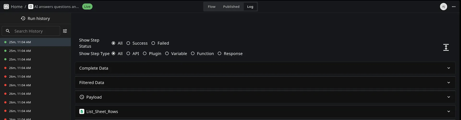 Execution & Logs