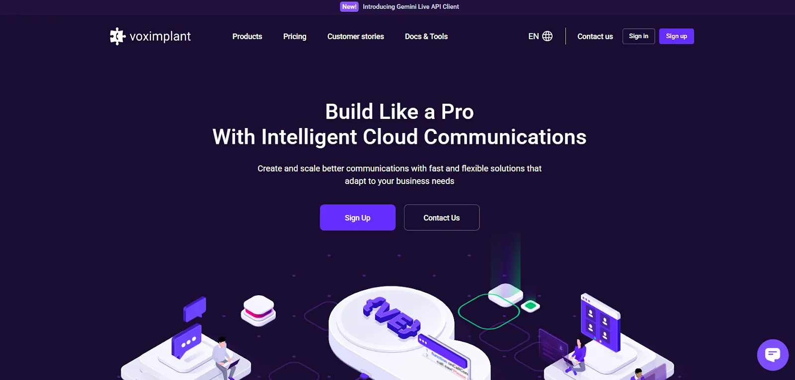 Voximplant Website Screenshot