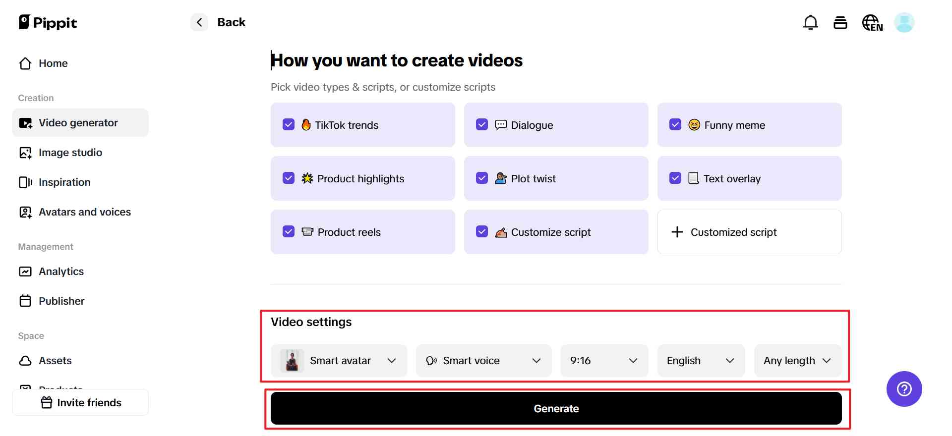 Modify and generate