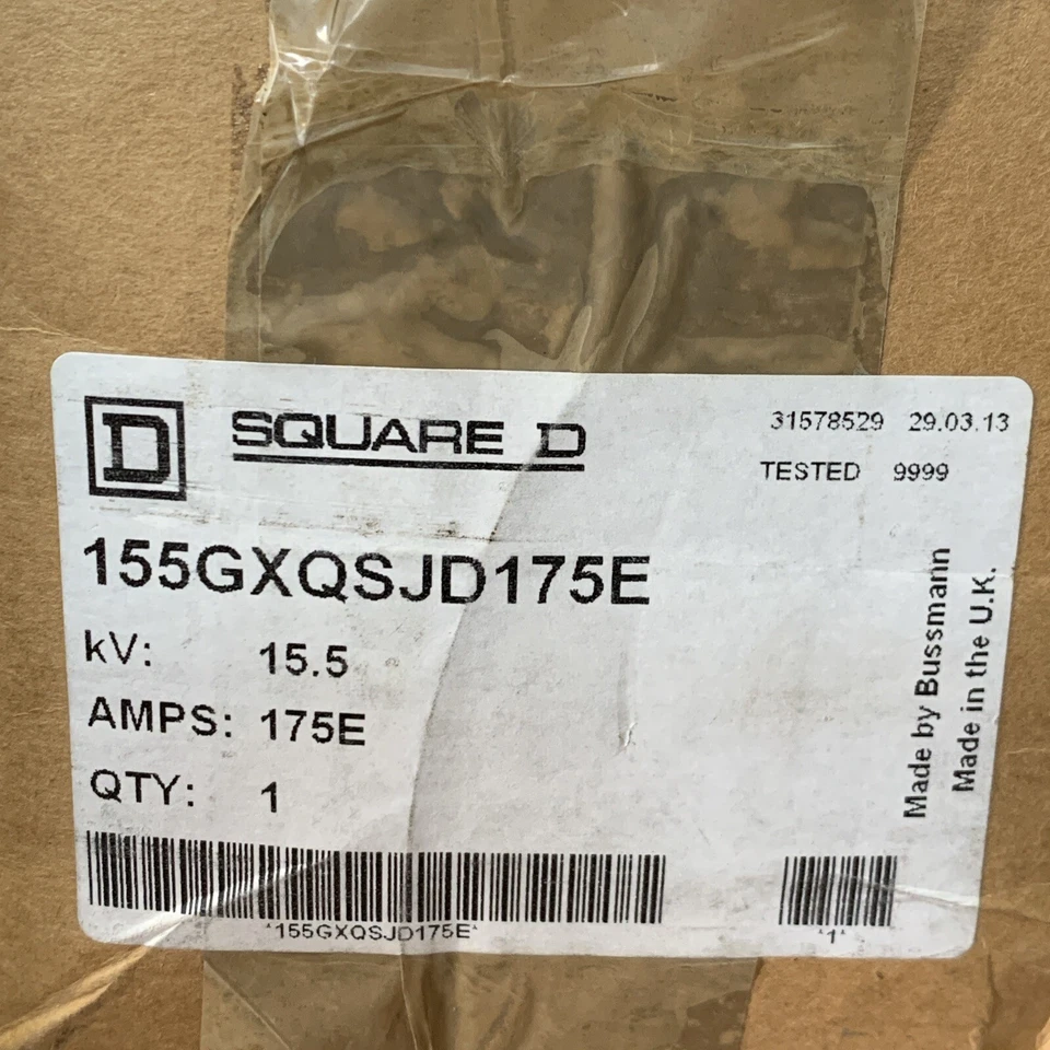 NEW Square D 155GXQSJD175E Current Limiting Power Fuse 175E Amps 15.5kV