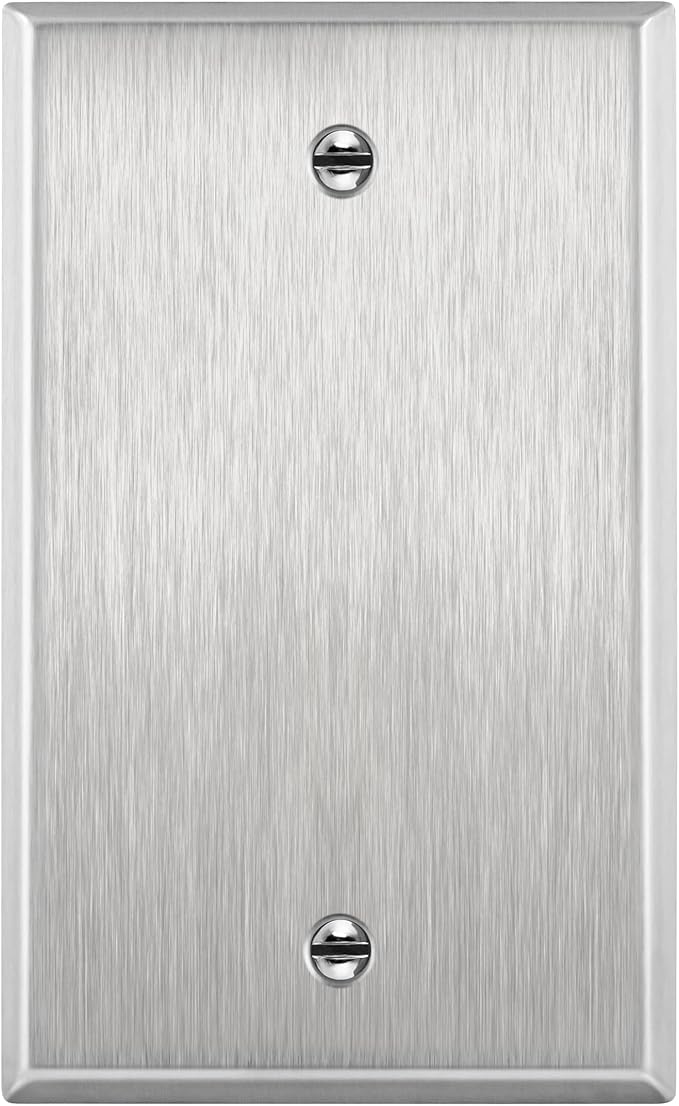7701 ENERLITES Blank Device Metal Wall Plate, Corrosion Resistant, Size 1-G