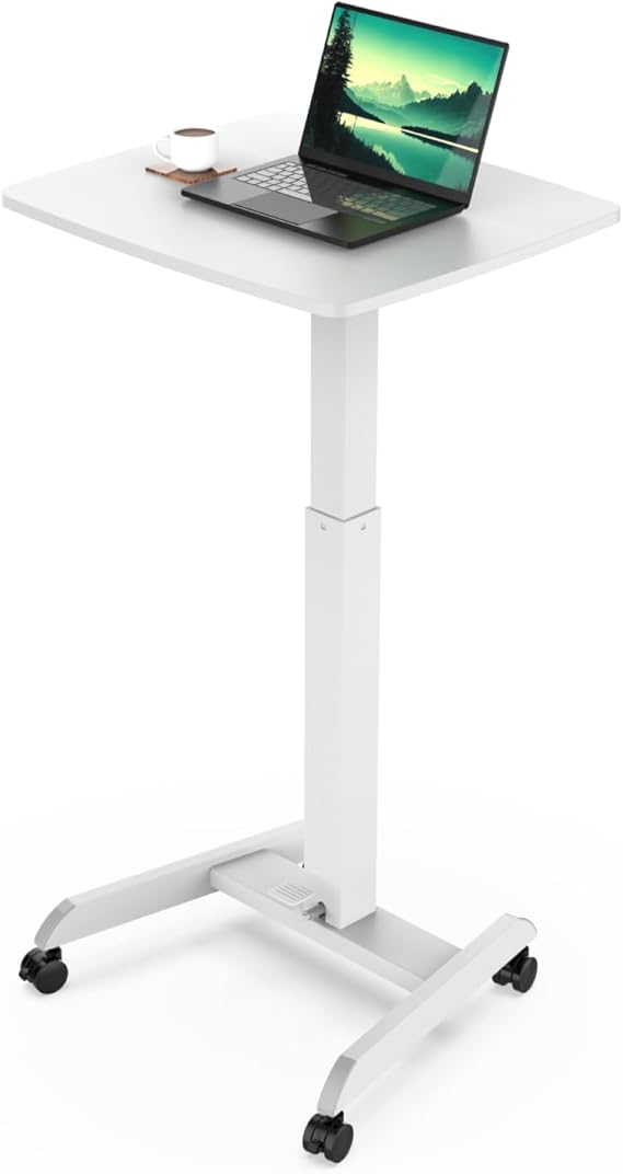 Mount-It! Rolling Laptop Desk Adjustable Height (29.6”-44.2”), Mobile Workstation Cart