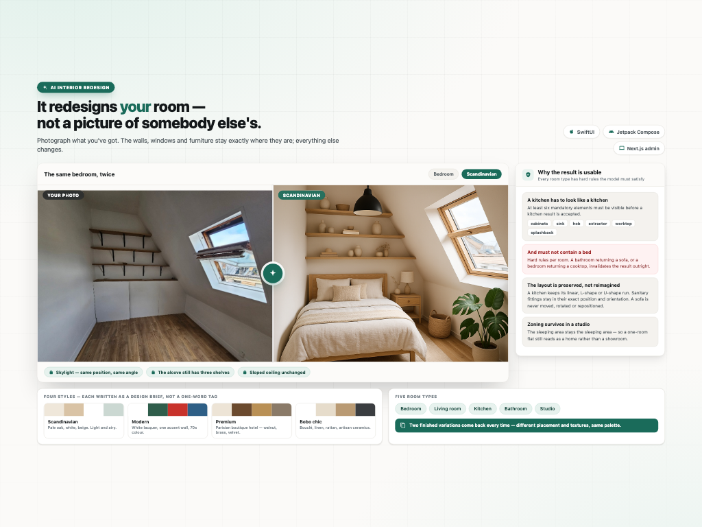 AI Interior Redesign — AI · Interior design