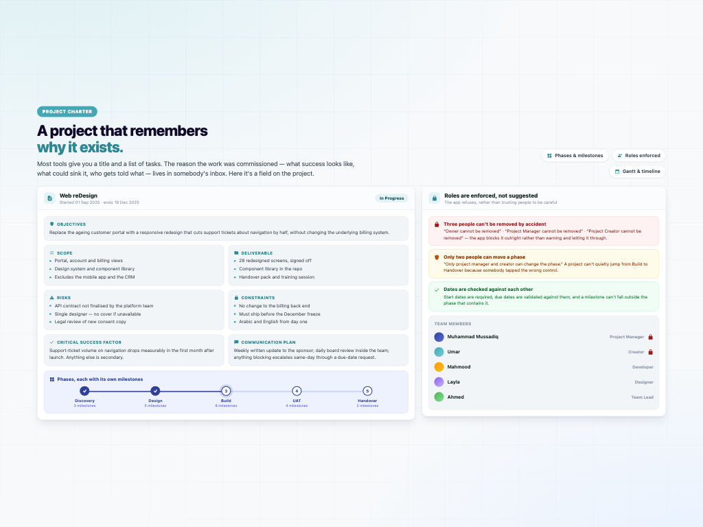 AI Project Management — Projects that remember why they exist