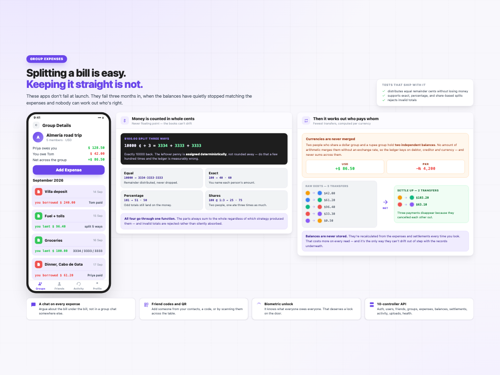 Frendex — Expense Splitting — Fintech · own product