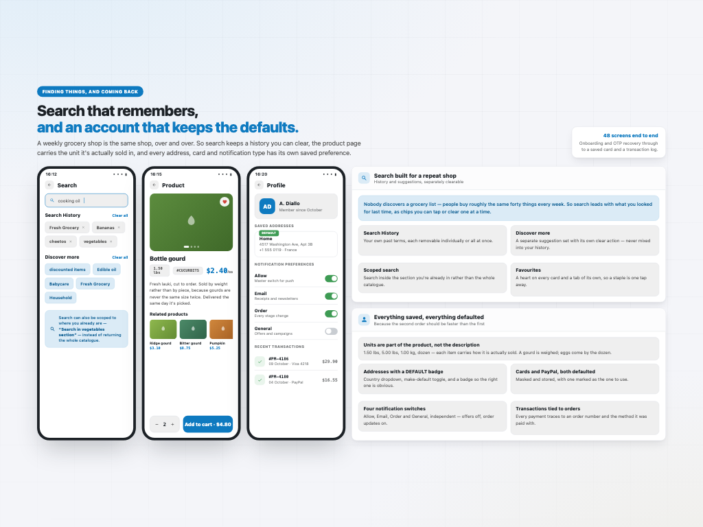Grocery Delivery App — Built for the second order, and what was delivered