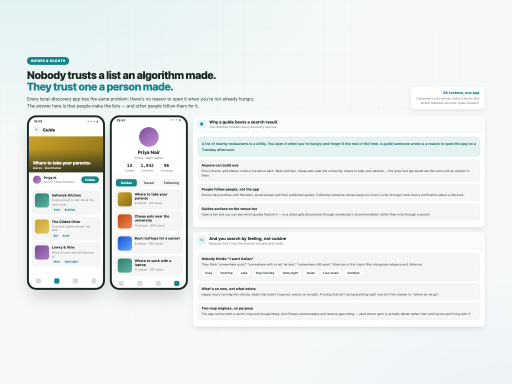 Local Discovery Platform — The social layer is the reason to open it