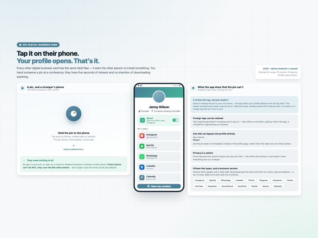 NFC Digital Business Card — Business networking
