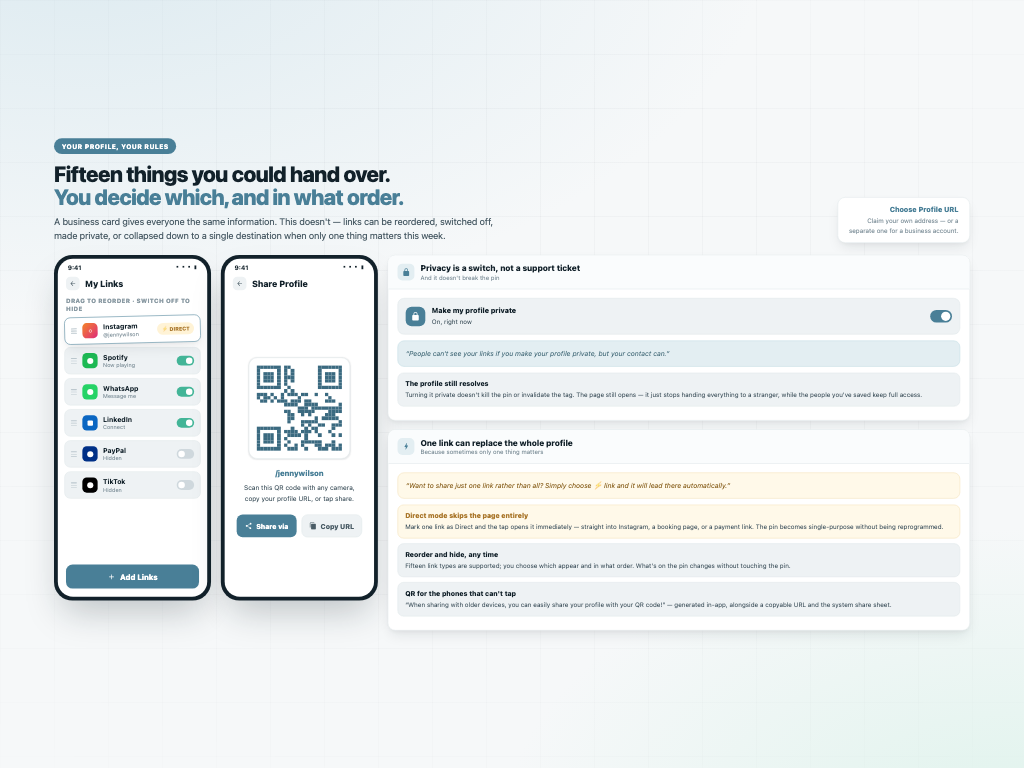 NFC Digital Business Card — Personal and business profiles