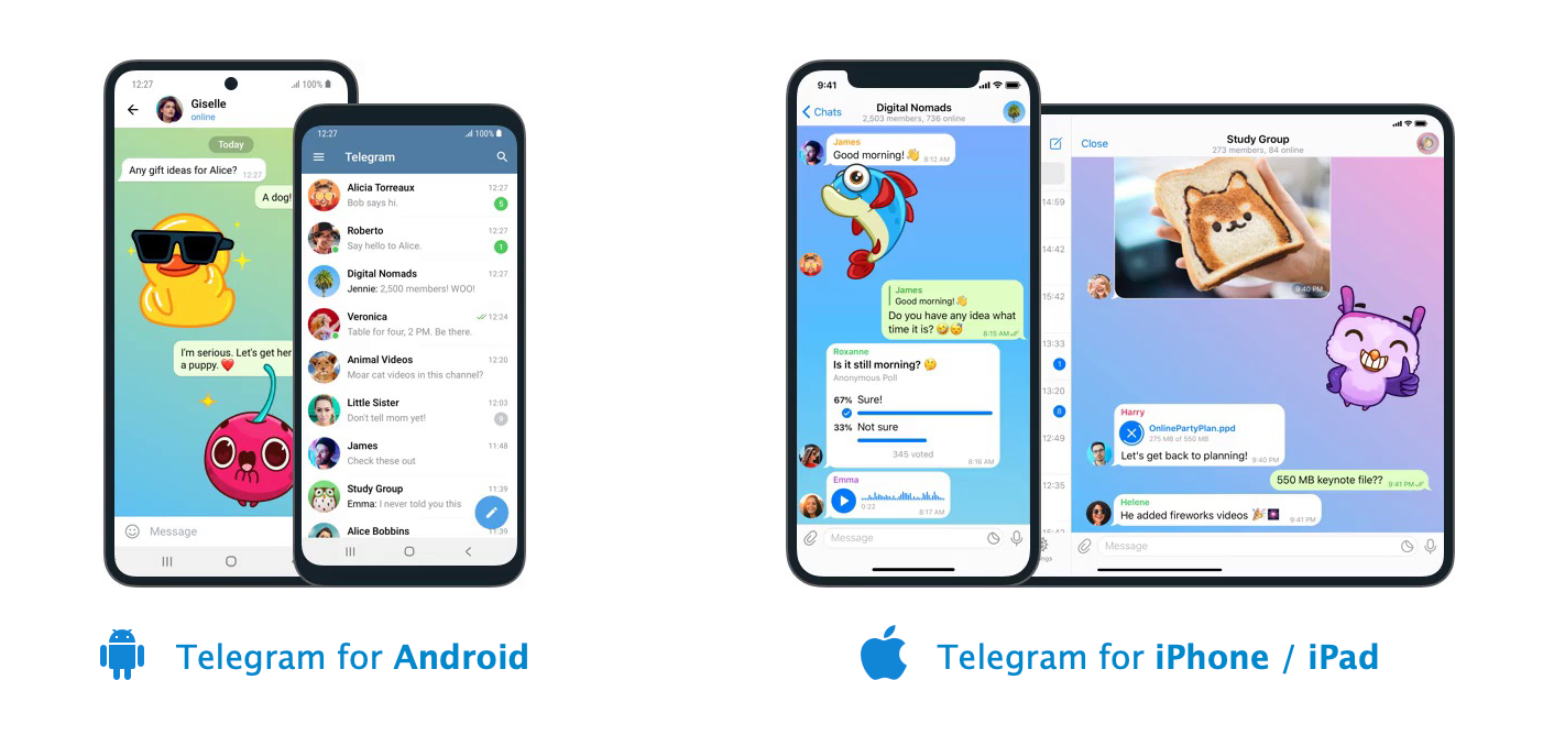 telegram native apps