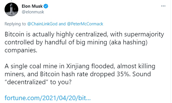 Elon Musk , Bitcoin