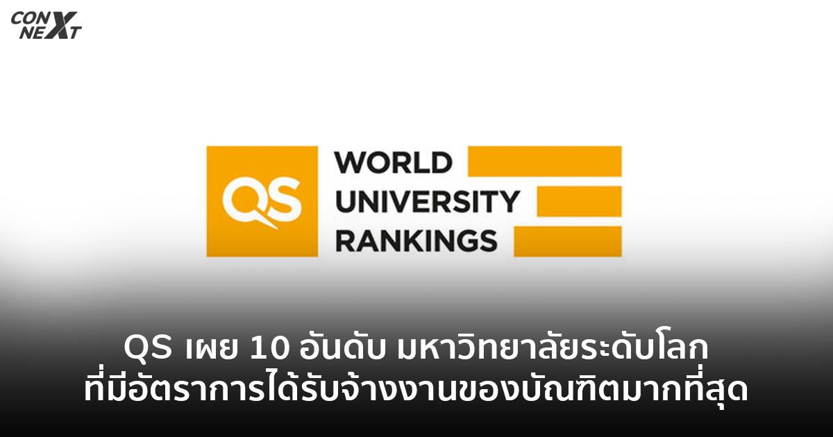 QS เผย 10 อันดับ มหาวิทยาลัยระดับโลก ที่มีอัตราการได้รับจ้างงานของบัณฑิตมากที่สุด | Techsauce Qs เผย 10 อันดับ มหาวิทยาลัยระดับโลก ที่มีอัตราการได้รับจ้างงานของบัณฑิตมากที่สุด | Techsauce