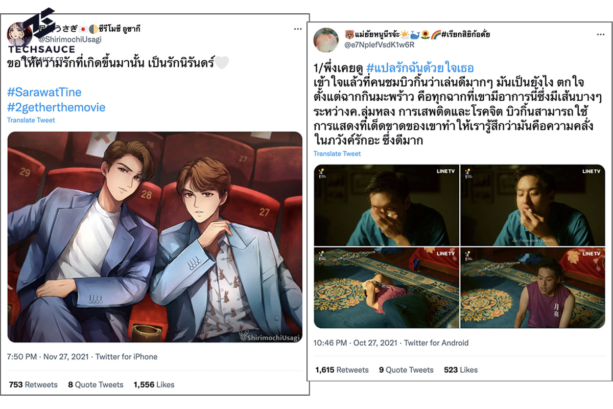 Thai entertainment fans come to Twitter to discuss the latest releases, plot lines and tracks, and to support their favourite celebrities, actors and artists at home, and abroad. Twitter is where entertainment is happening and in 2021 conversations about TV, cinema and movies in Thailand all increased, as did conversations about entertainment on streaming platforms, which increased 22% on the back of new K-Content such as #girlsplanet999 and hit series #squidgame.