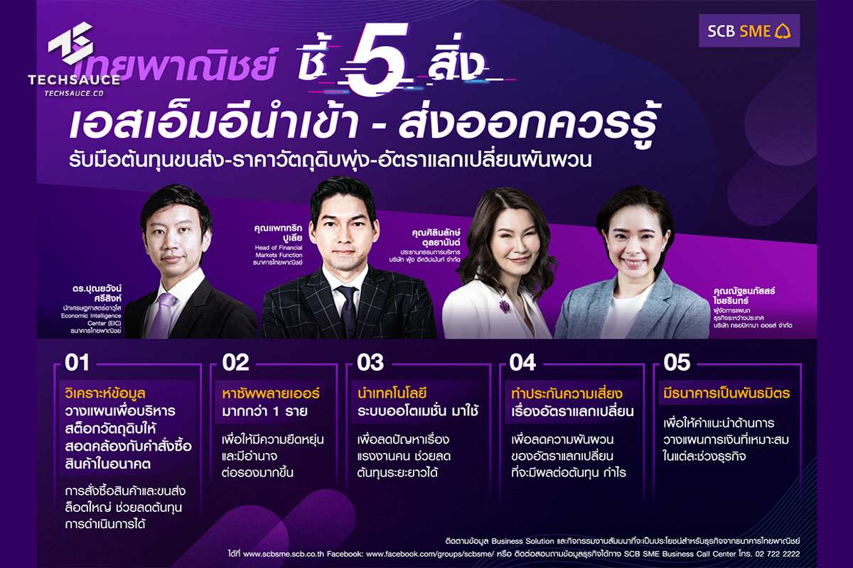 ไทยพาณิชย์ชี้ 5 สิ่ง SME นำเข้า-ส่งออกควรรู้ รับมือต้นทุนขนส่ง-ราคาวัตถุดิบพุ่ง-อัตราแลกเปลี่ยนผันผวน