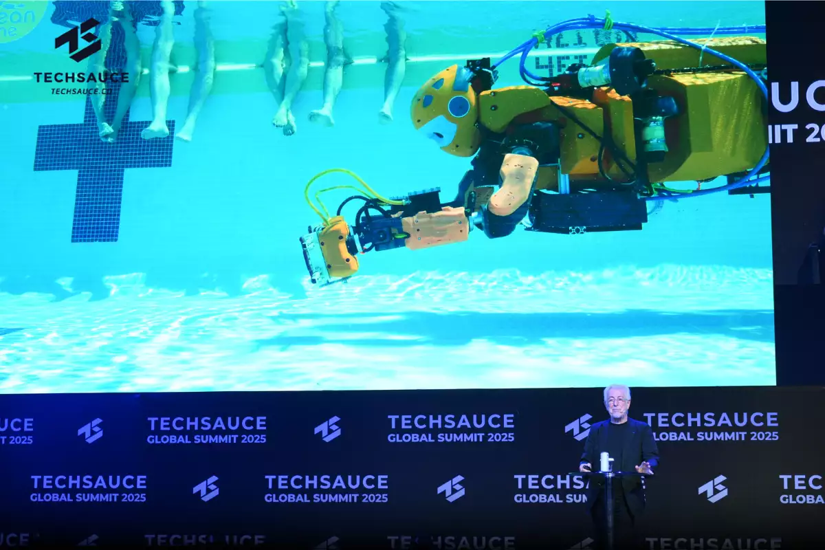 Professor Oussama Khatib shows an example of robotic avatars