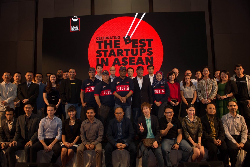 The Rice Bowl Startup Awards Finalists with the 1AES and RBSA leadership and partners