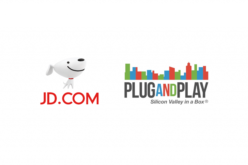 Logos of JD.com with Plug and Play 