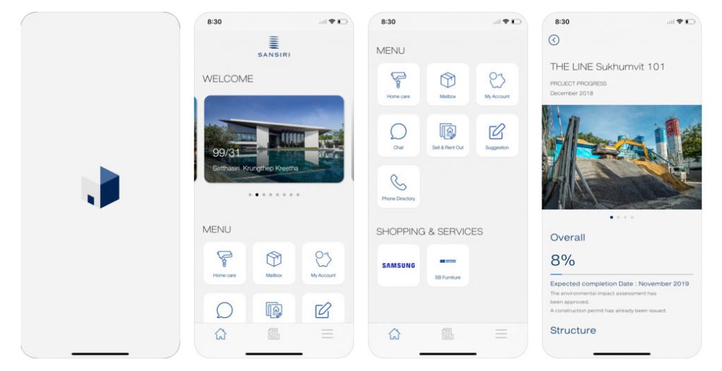 Sansiri Home Services Application 2018 screenshots