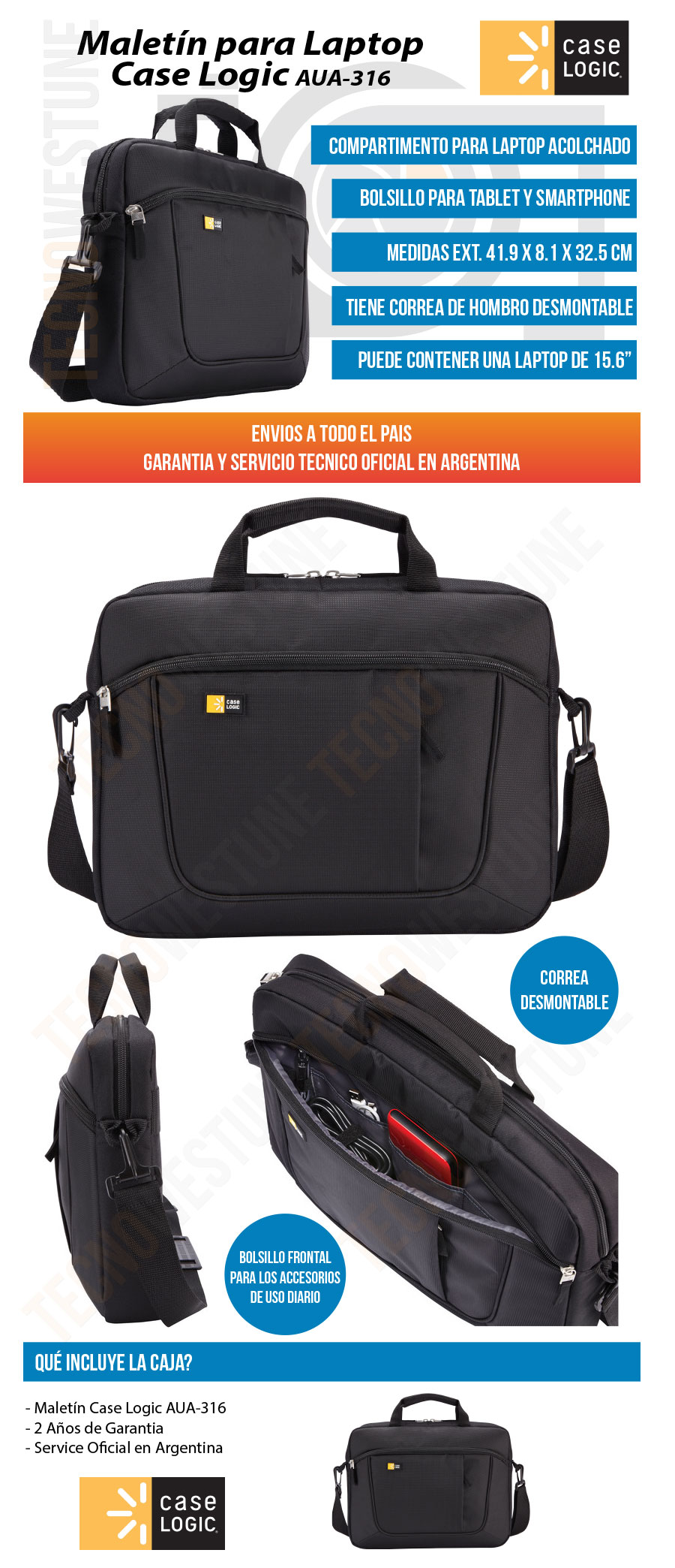 Maletin Caselogic AUA-316 - TecnoWestune Store