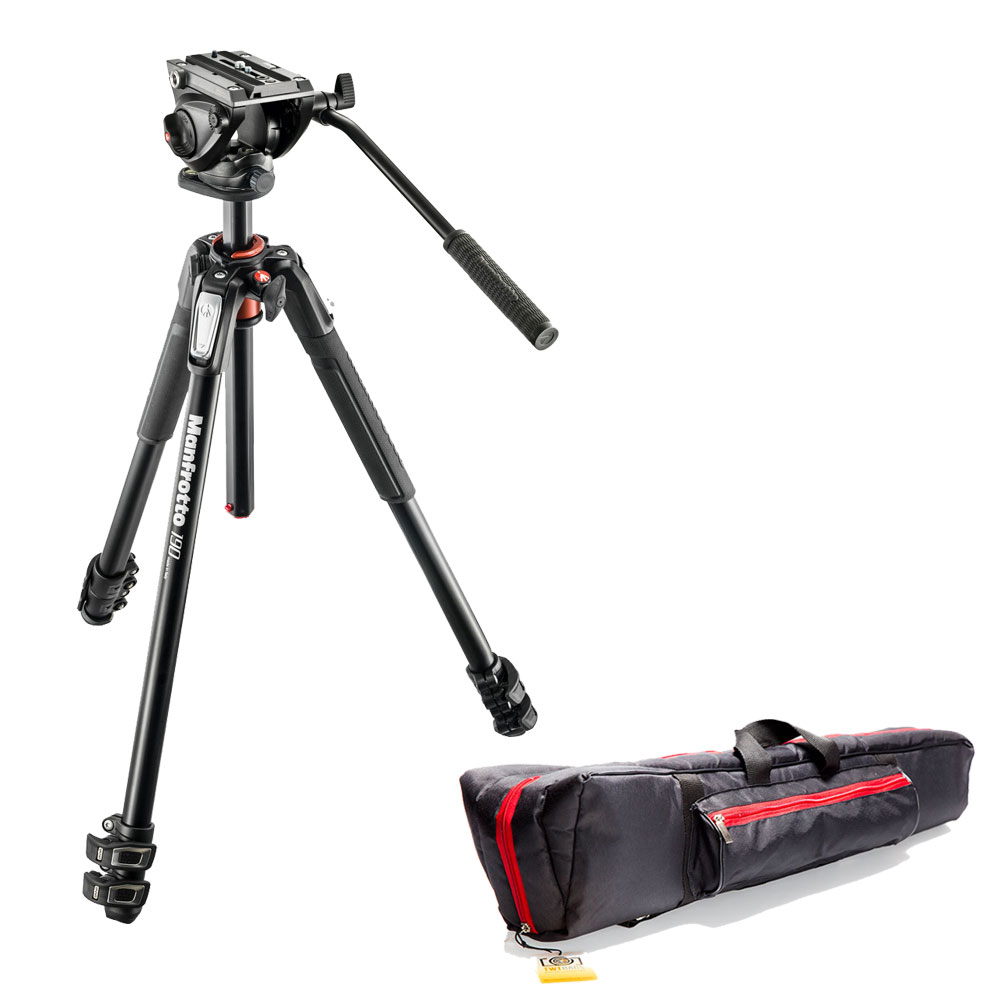 Kit Tripode Manfrotto MT190XPRO3 con Cabezal MVH500AH con Bolso -  TecnoWestune Store