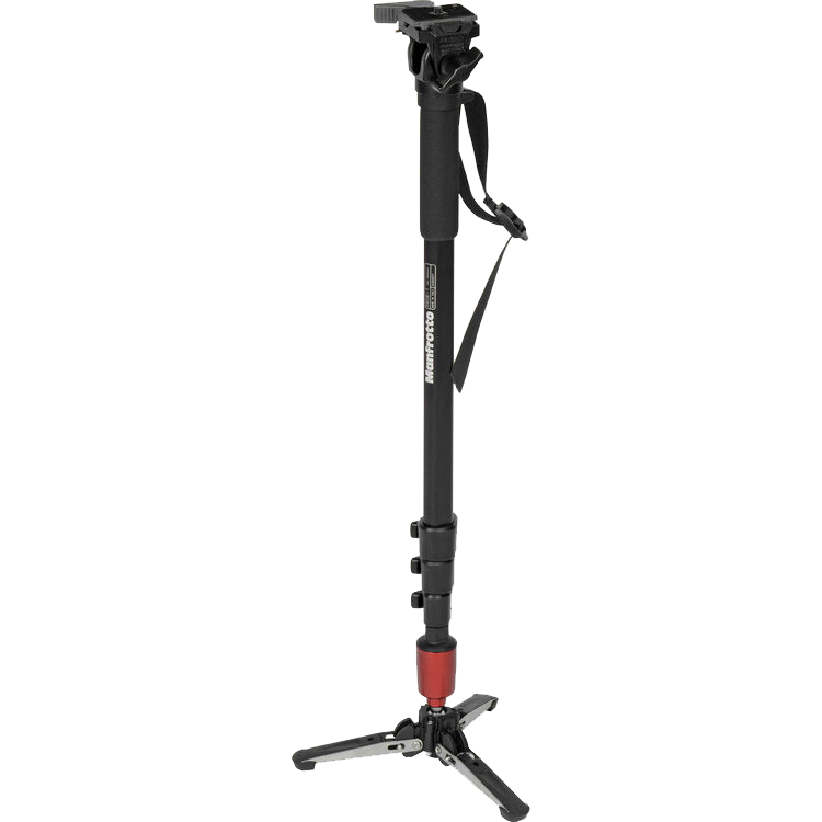 Monopiede Manfrotto MM290C4 In Carbonio | 4 Sezioni, Leggero, Con Attacco 1/4"-3/8" E Cinturino Polso