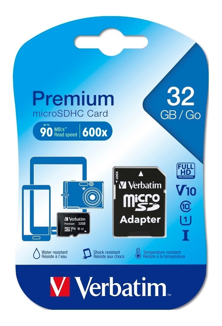 Santuario estaño famélico Tarjeta de Memoria Micro SD 32 GB Verbatim Clase 10 con Adaptador -  TecnoWestune Store