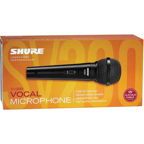 SV200 Micrófono Vocal Dinámico Cardioide con Cable XLR Shure - Audiocustom