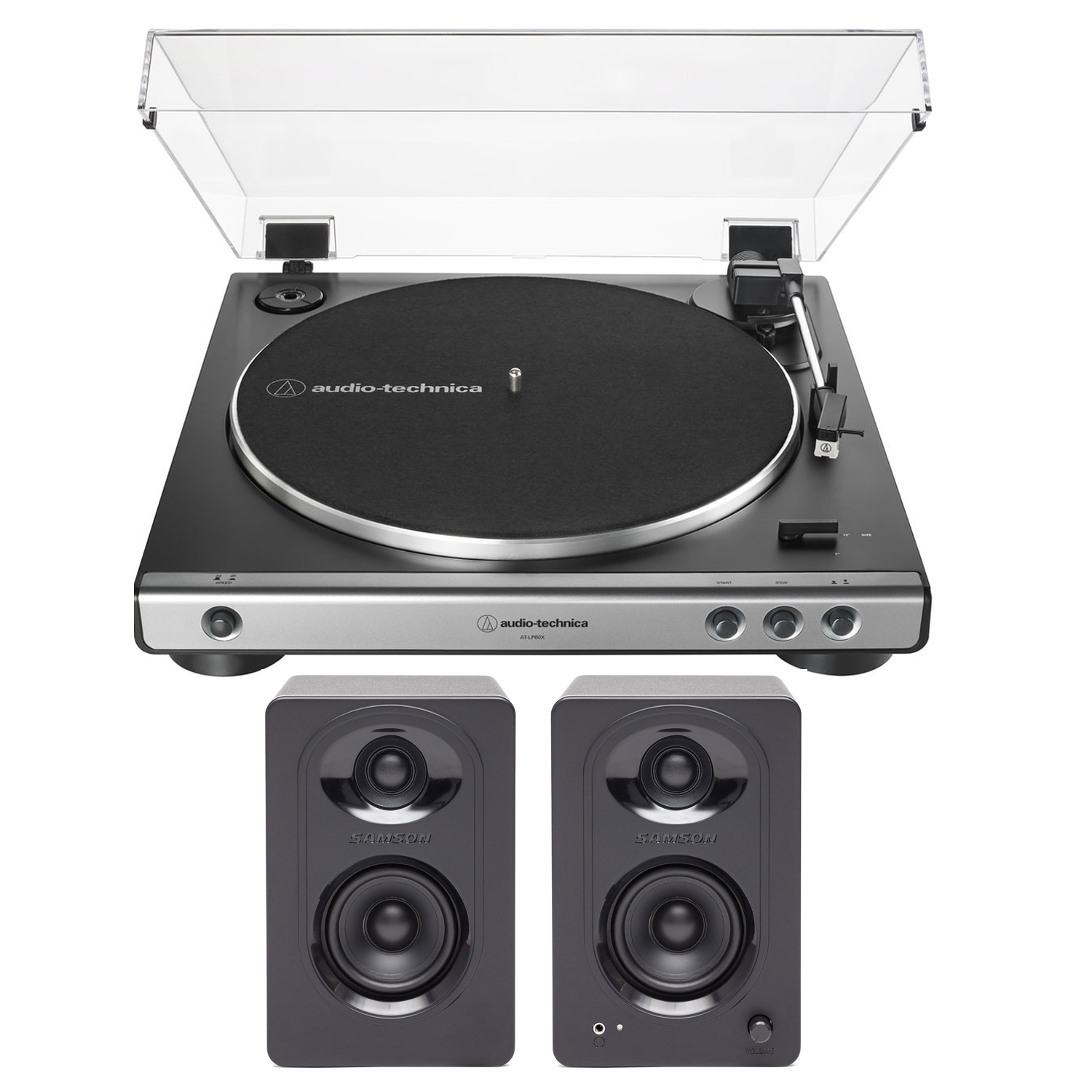 Bandeja ATLP60X - Audio-Technica + Parlantes Samson Mediaone - TecnoWestune  Store