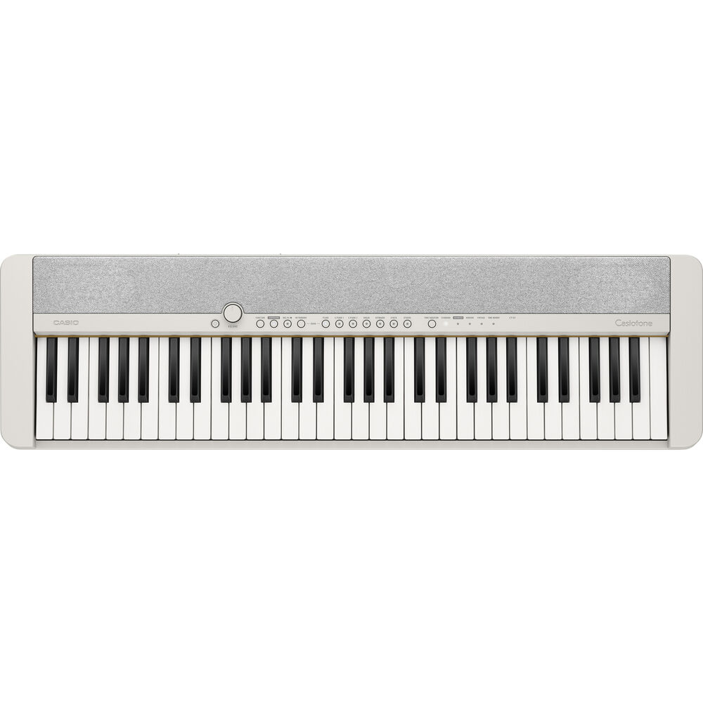 Casio Casiotone CT-S1 - Teclado portátil estilo piano de 61 teclas, paquete  blanco con soporte, auriculares para monitor de estudio, pedal de