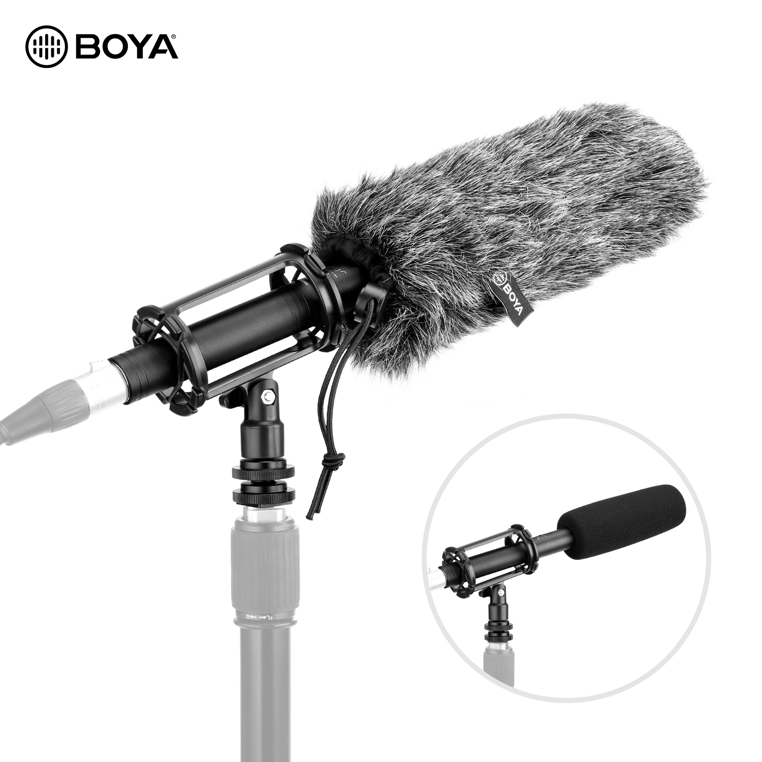 BOYA Micrófono XLR, micrófono de escopeta BY-BM6060 con micrófono de  parabrisas de montaje de choque para cámara DSLR condensador externo  micrófonos