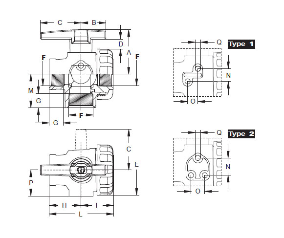 Schemes of the product 3-ways ball valve