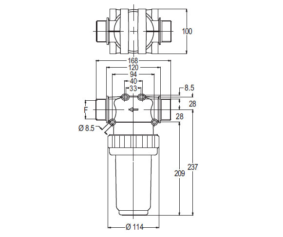 Schemes of the product Line filter 15 bar