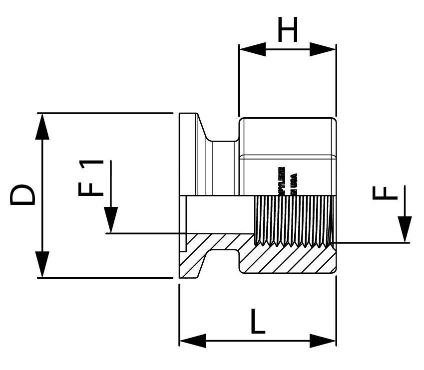 Schemes of the product Flange-NPT adapters / fittings