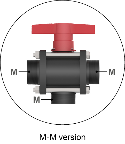 Highlights of the product 3 Ways Bolted Ball Valve