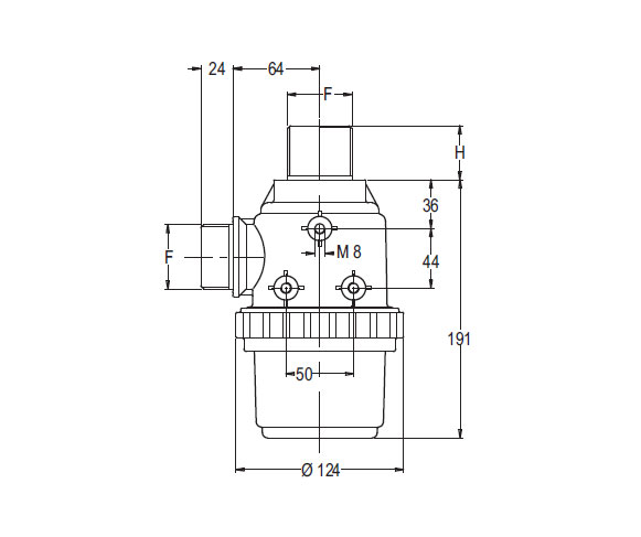 Schemi del prodotto Filtro di aspirazione con valvola 120 l/min.