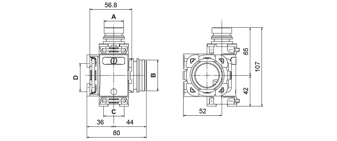 Schemes of the product Exhaust device