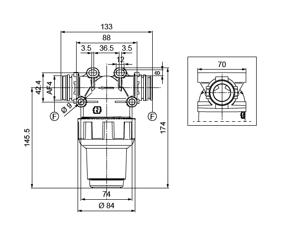 Schemi del prodotto FILTRO DI MANDATA AF4