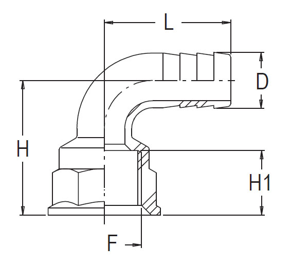 Raccordo Portagomma Femmina Filetto 11/2 Gas Diametro Del Tubo 40 Mm -  Rif. 25880