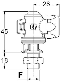 Schemes of the product Nozzle holder with fly nuts stainlees steel 18°