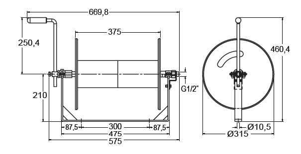 Schemes of the product Manual hose reel