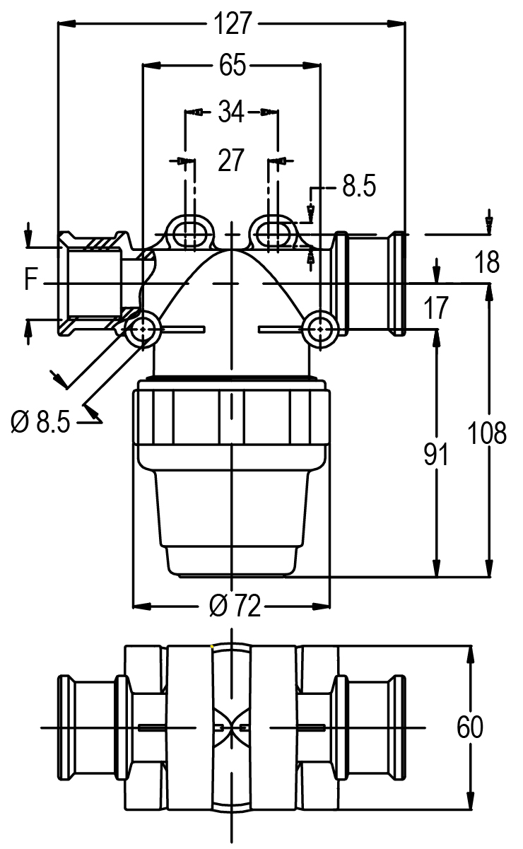 Schemes of the product Line filter 20 bar