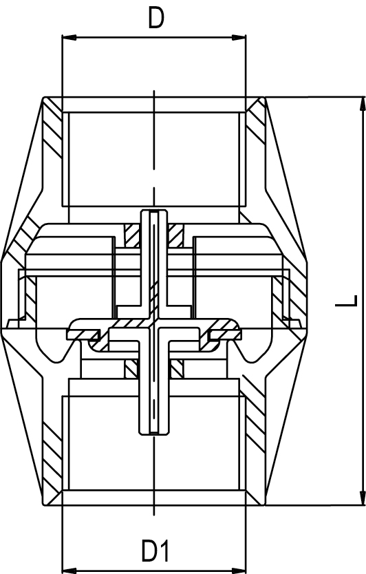 Schemes of the product Non-return valve, Male and Female threaded.