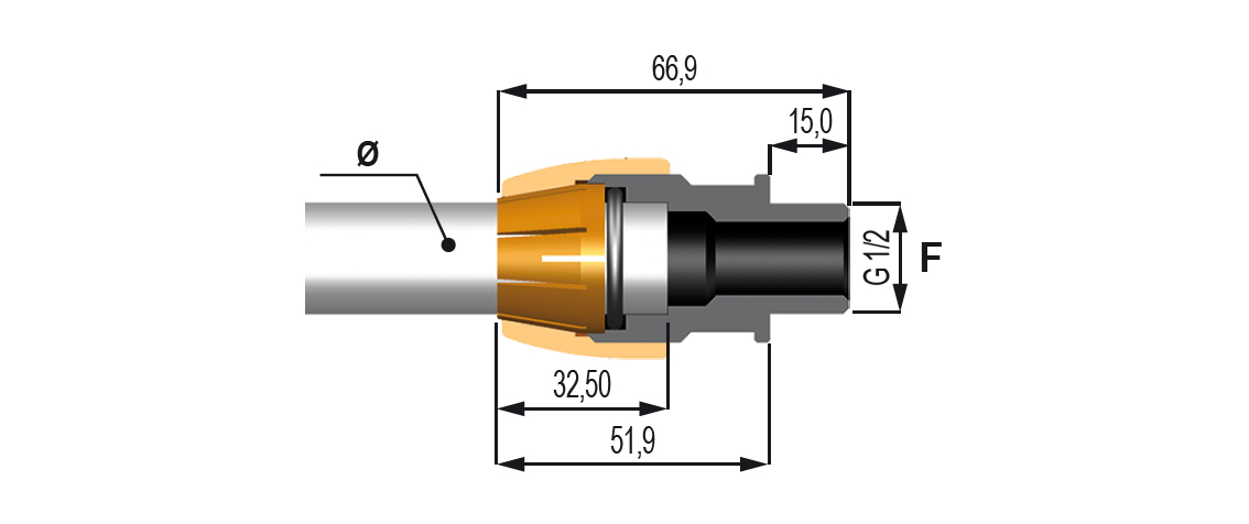 Schemi del prodotto Terminale G 1/2 per tubi