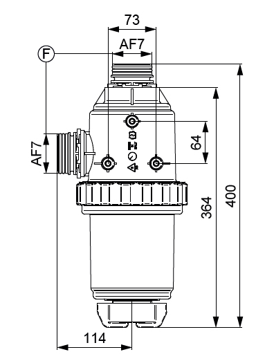 Schemi del prodotto Filtro di aspirazione con valvola 260 l/min. - AF