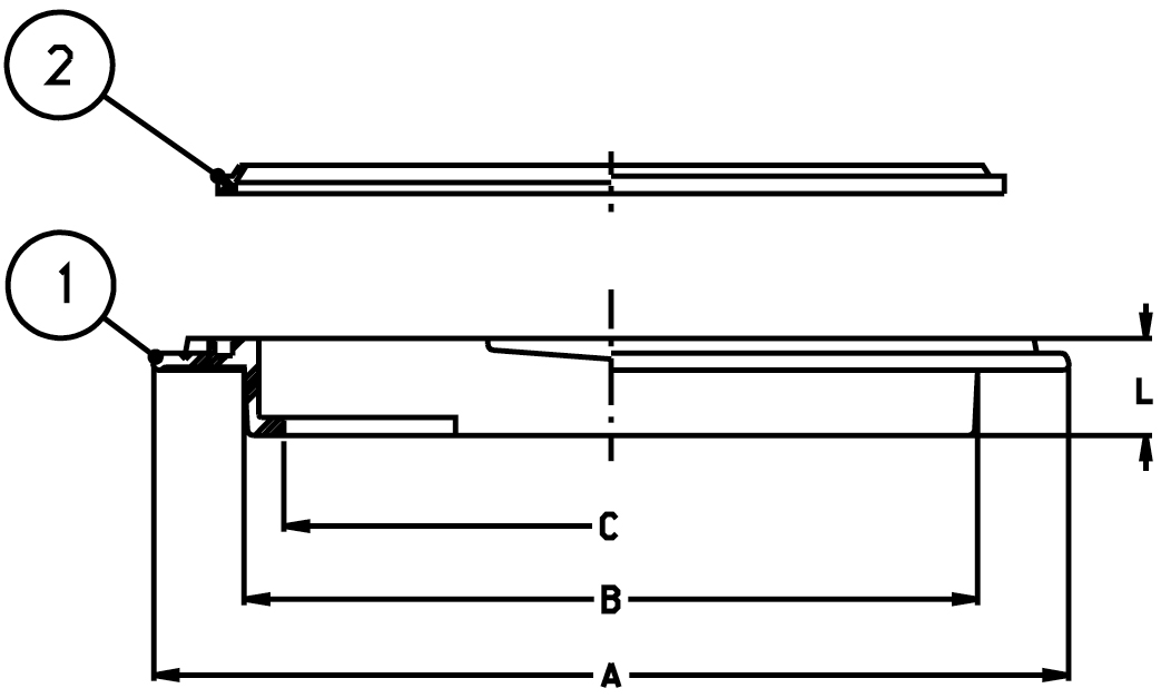 Schemi del prodotto Anello per coperchi serie Manta 140