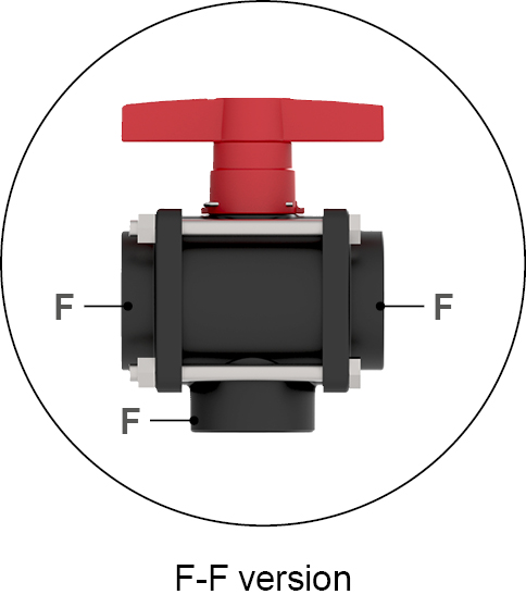 Highlights of the product 3 Ways Bolted Ball Valve
