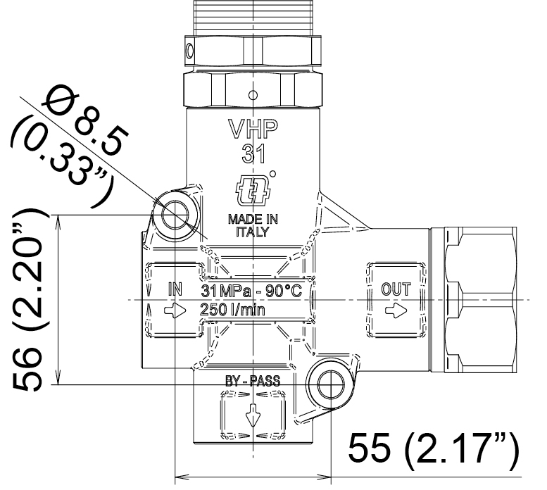 Schemes of the product VHP 31/250 WITHOUT KNOB