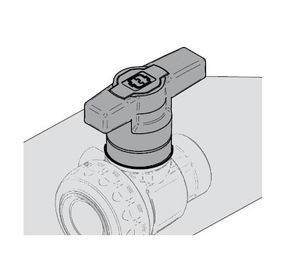 Dettagli in evidenza del prodotto Valvola a sfera 3 vie - Montaggio a pannello