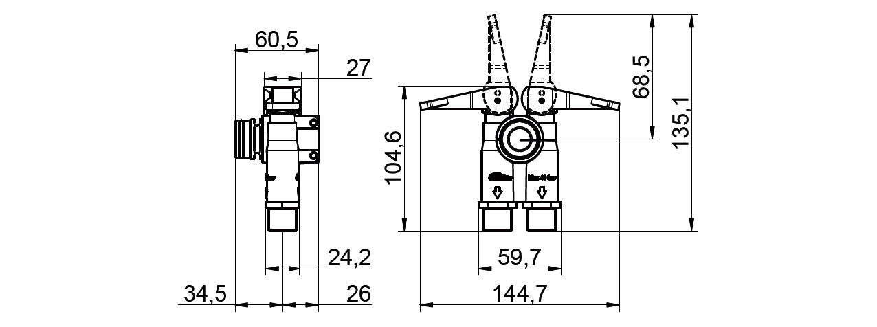 Schemes of the product Manual distributor with modular taps